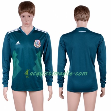 Divisa di Calcio Messico Prima Mondiali 2018 Manica Lunga