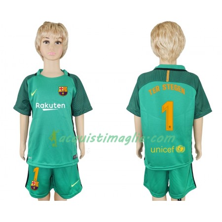 Divisa di Calcio Barcellona Ter Stegen 1 Portiere Bambino Prima 2018
